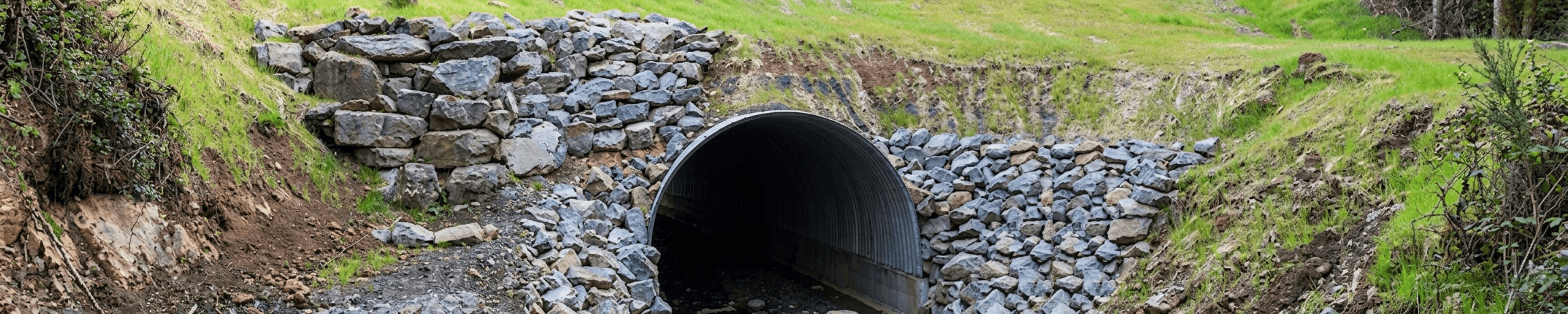 Train crossing a railway culvert bridge