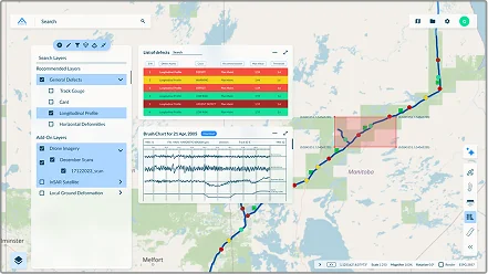 Apollo Sense dashboard visualization with track defect map