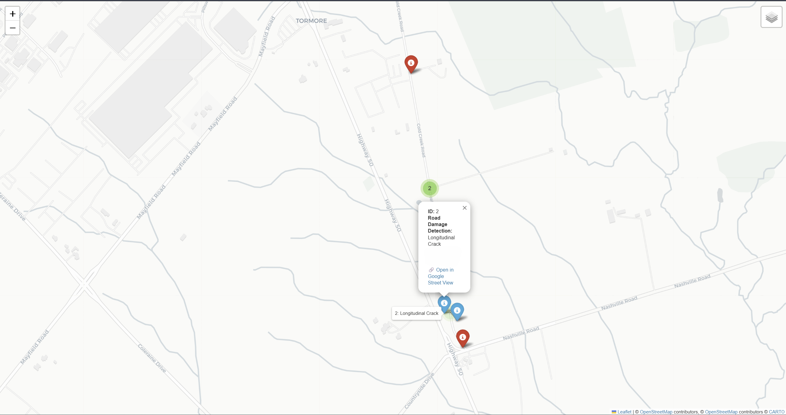 Road condition dashboard