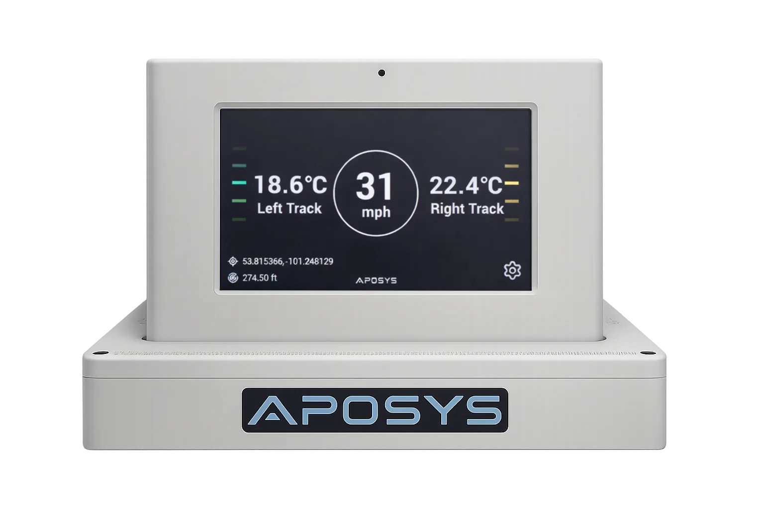 Live cab display of rail temperature and speed