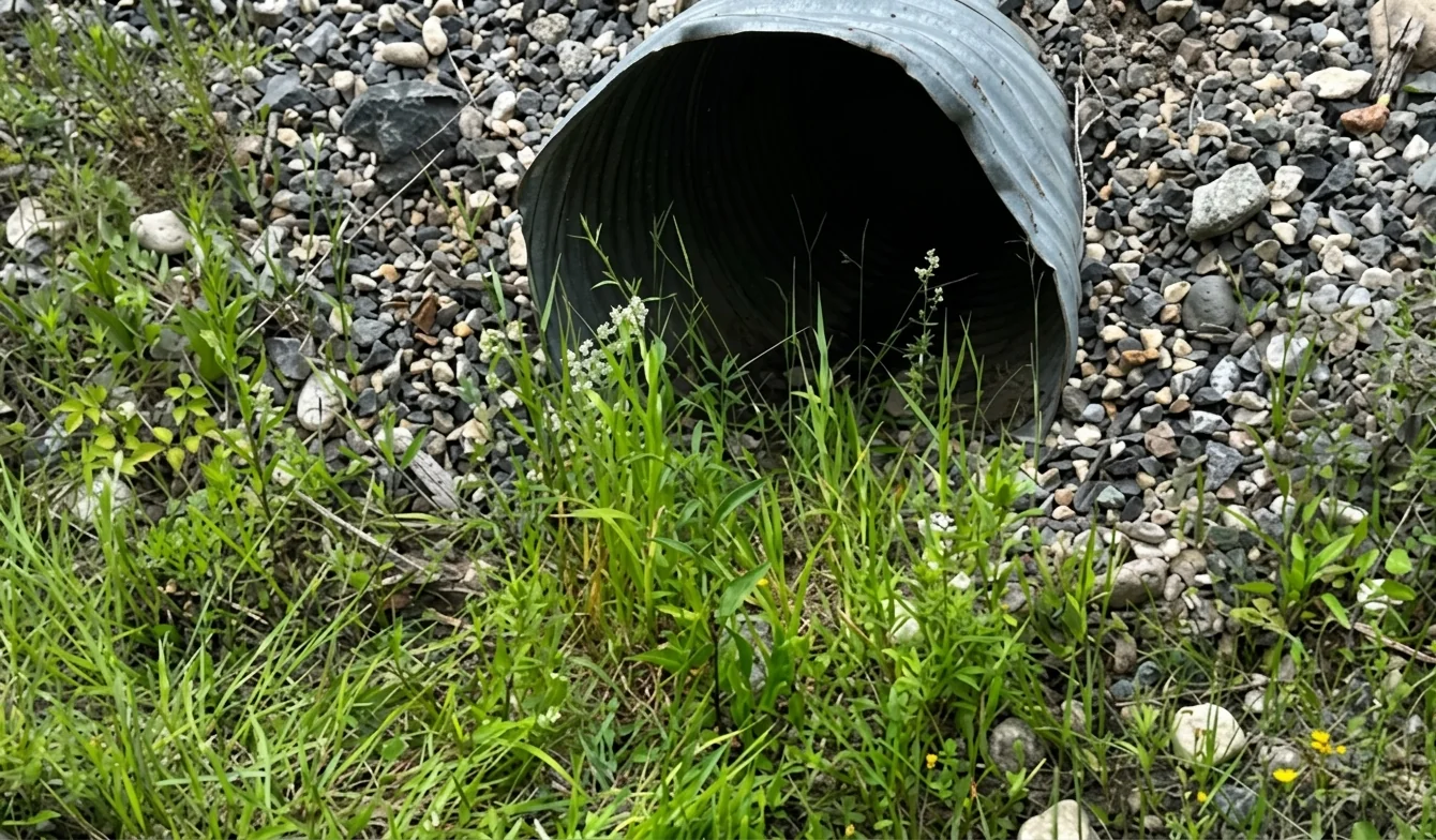 Vegetation visible during a culvert inspection