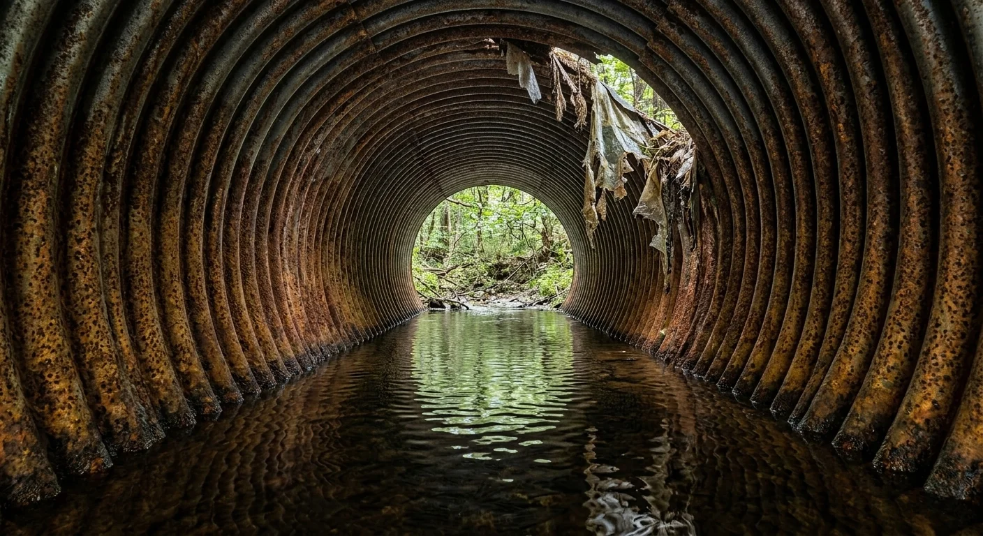 Water Levels visible during a culvert inspection